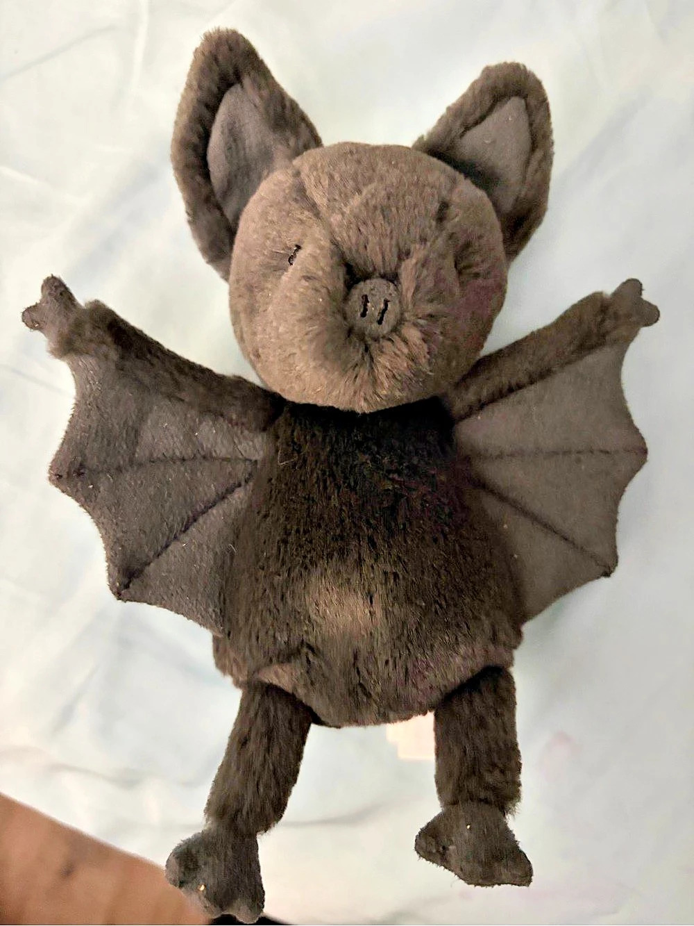 Jellycat Wrapabat Brown Bat Plush Stuffed Animal Black